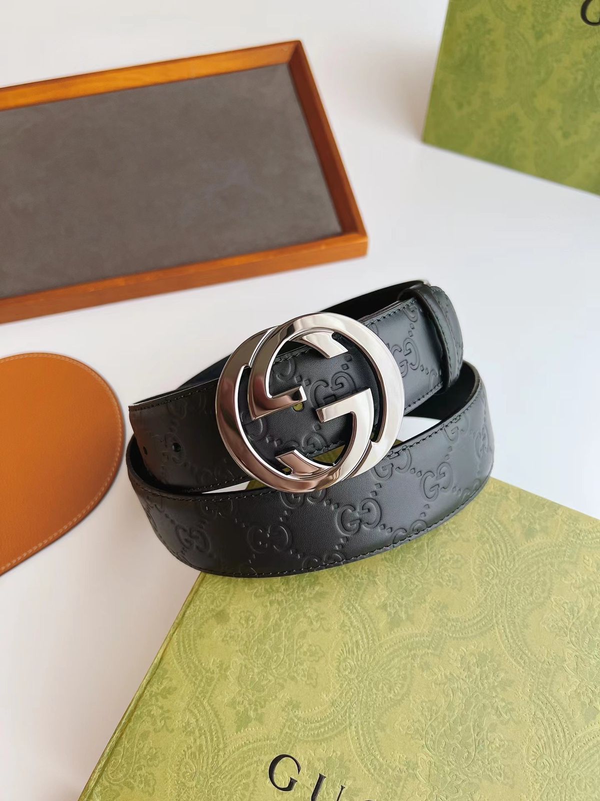 Gucci Interlocking G Guccissima Leather Belt