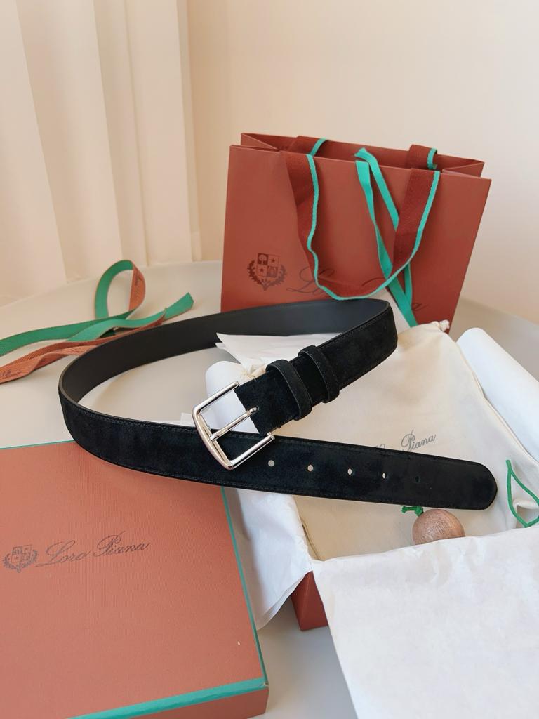Loro Piana – Alsavel Belt Suede Calf Split