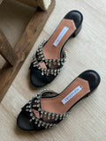 Aquazzura Crystal Embellished Mules / Sandals