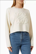 Loewe — Anagram Embroidered Cropped Sweater