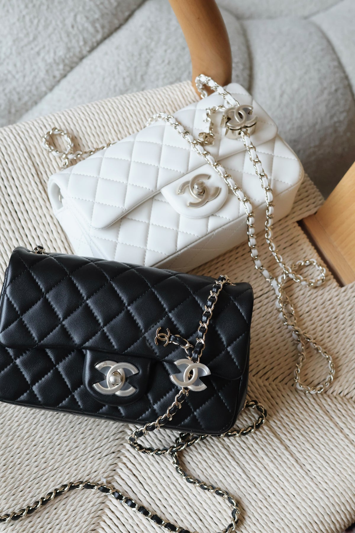 Chanel Quilted Leather Small Flap Bag with Chain and CC Charms