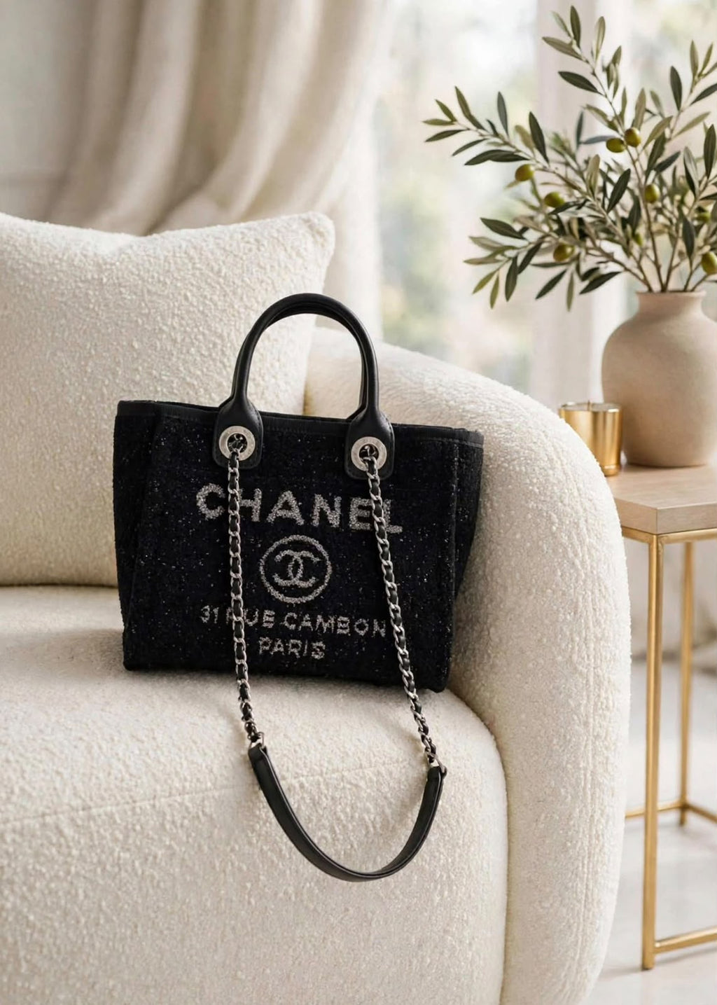 Chanel Deauville Tweed Tote Bag