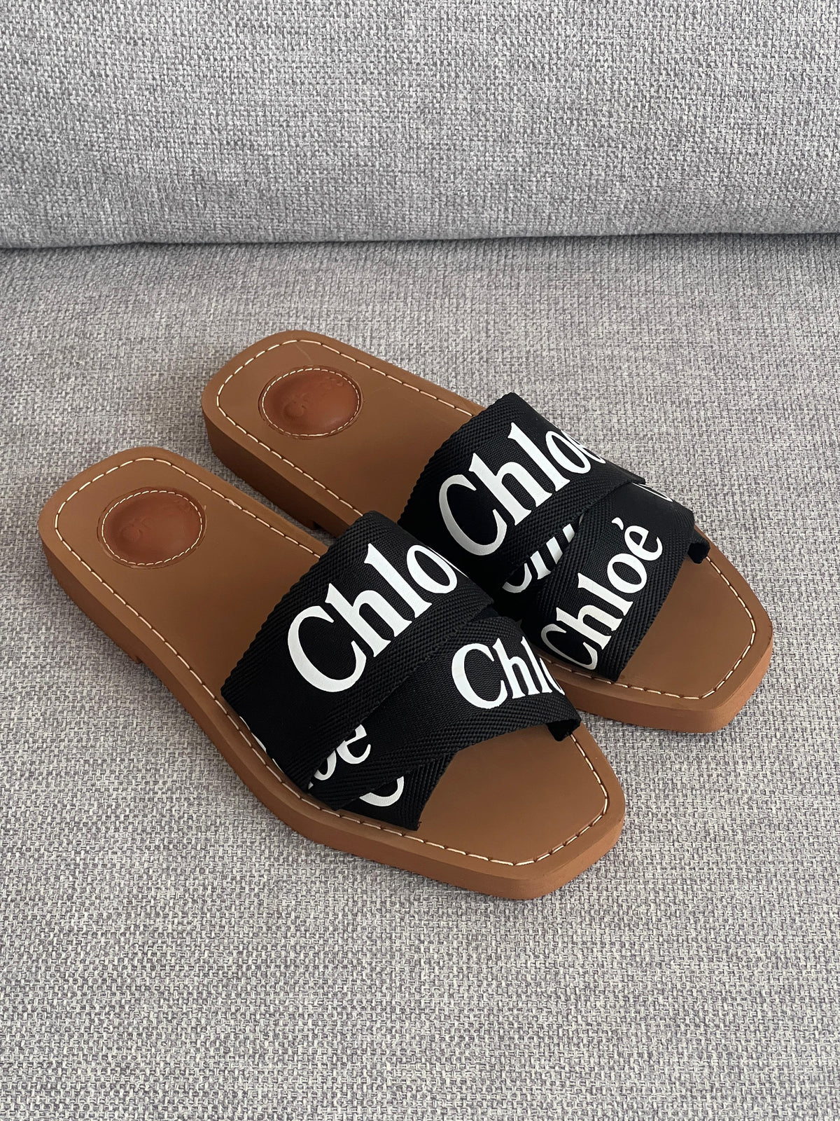 Chloé Woody Cross Strap Flat Slide Sandals