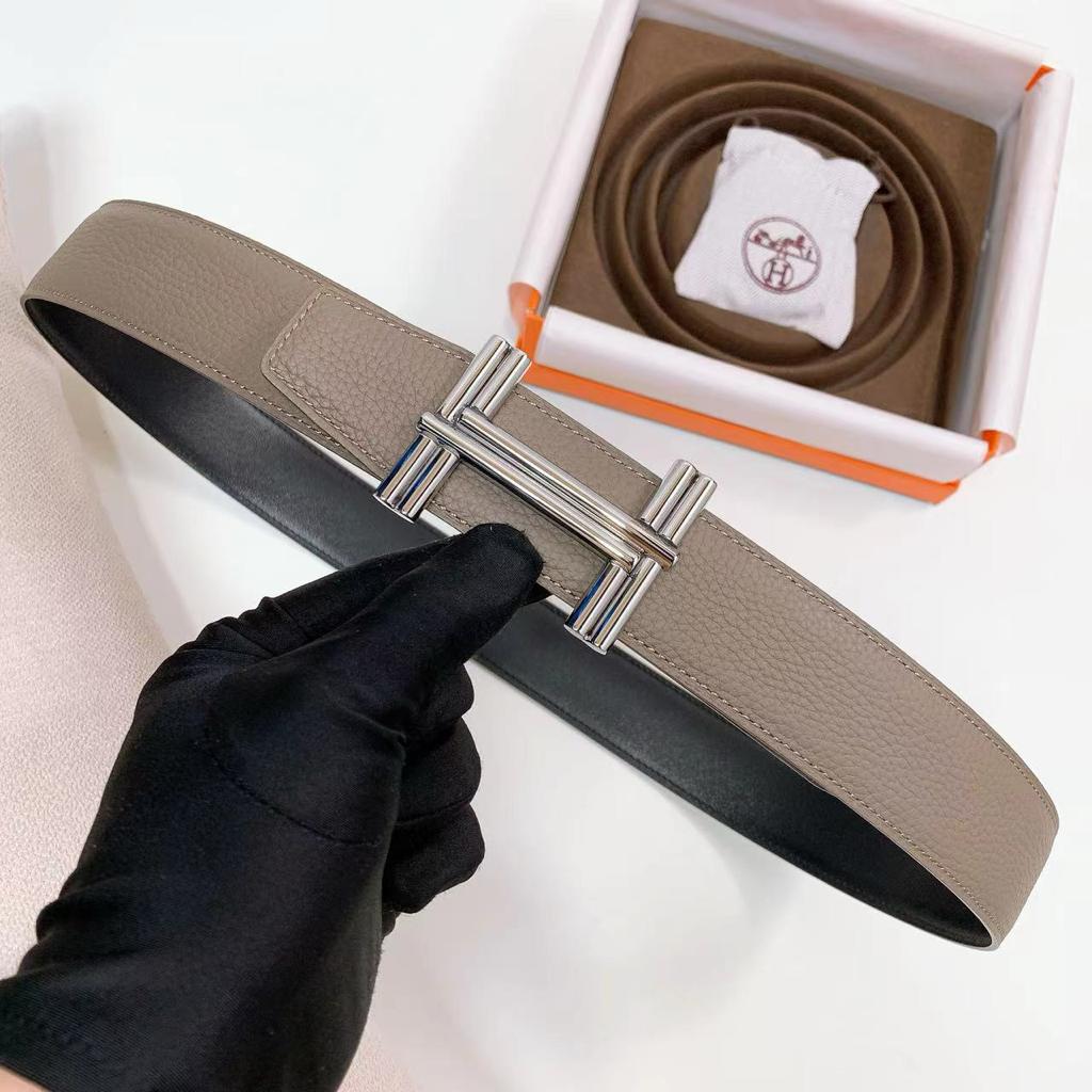 Hermès H au Carré Reversible Leather Belt