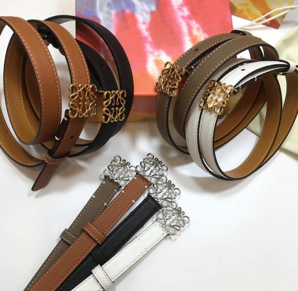 LOEWE Anagram Pebble Leather Belt
