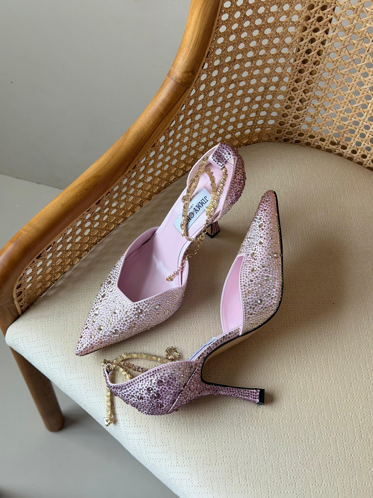 Jimmy Choo Saeda Crystal Chain Pump