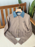 Miu Miu Denim Collar Knit Cardigan