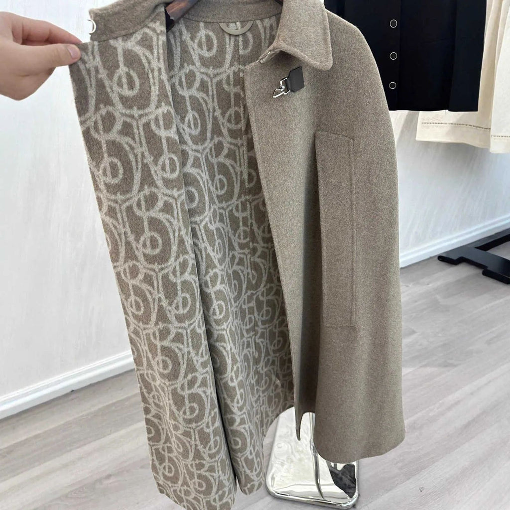 Burberry Monogram Jacquard Reversible Wool Cape