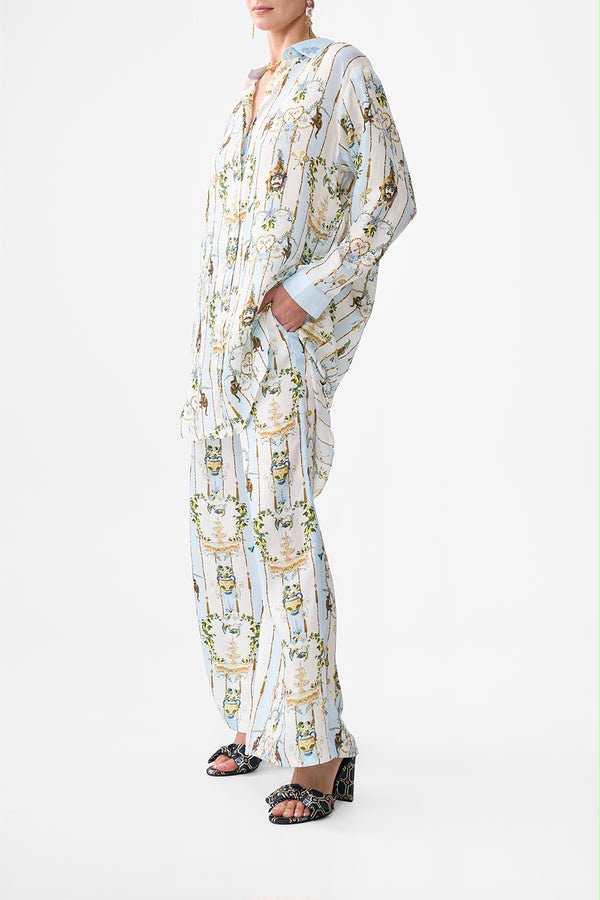 Zimmermann Silk Printed Shirt and Wide-Leg Pants Set