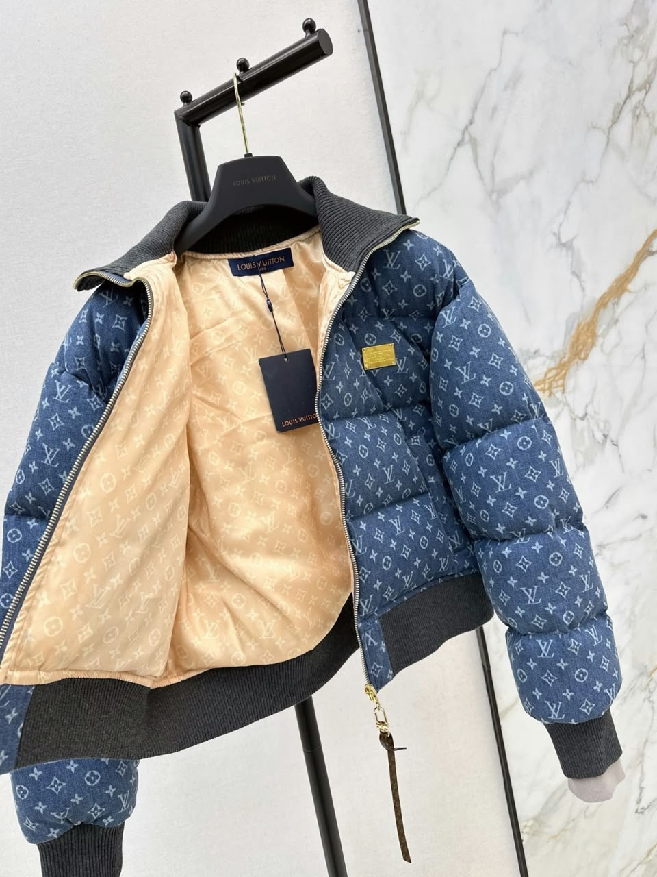 Louis Vuitton Monogram Denim Puffer Jacket