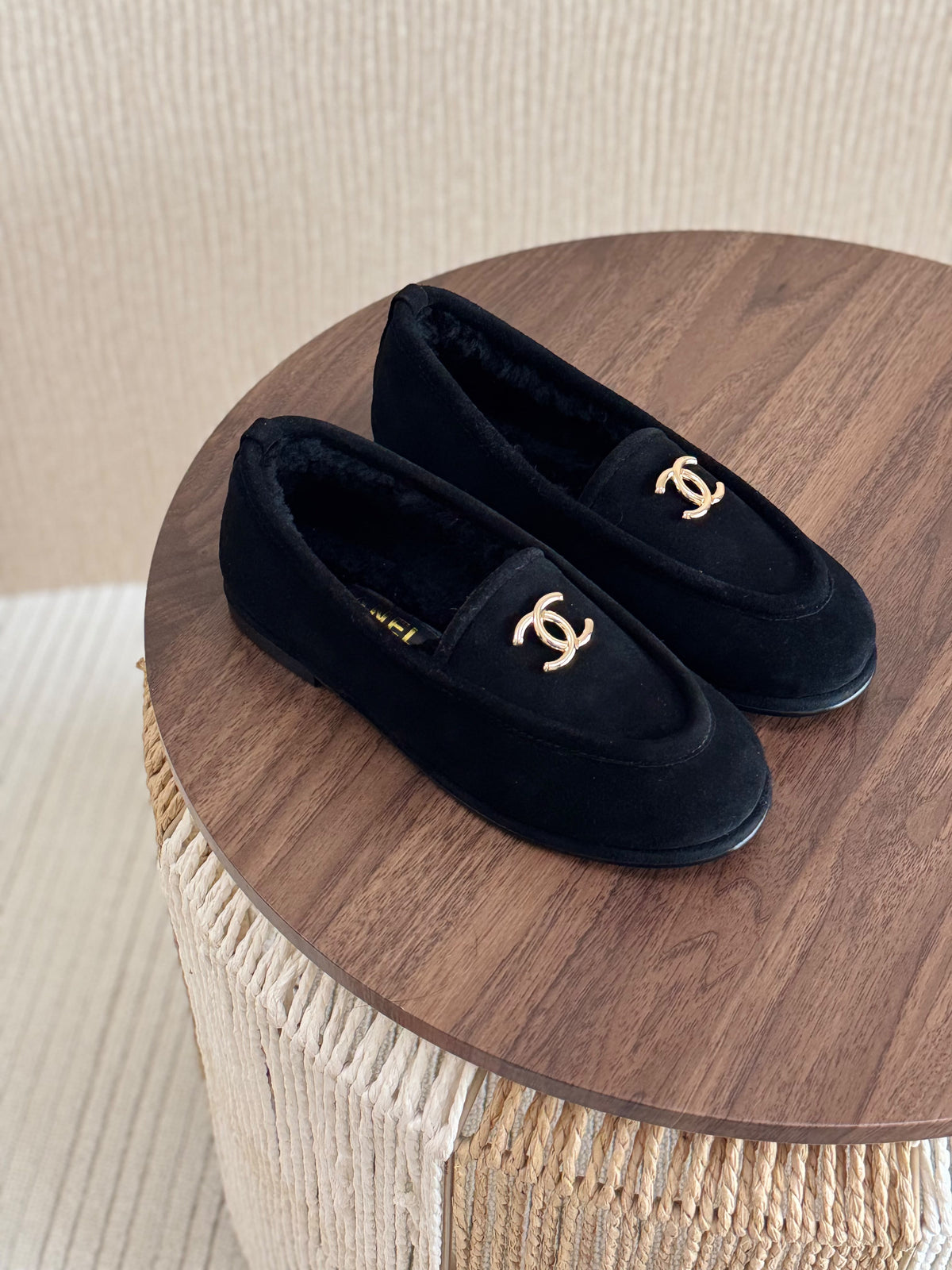 CHANEL Lined Loafer Flats
