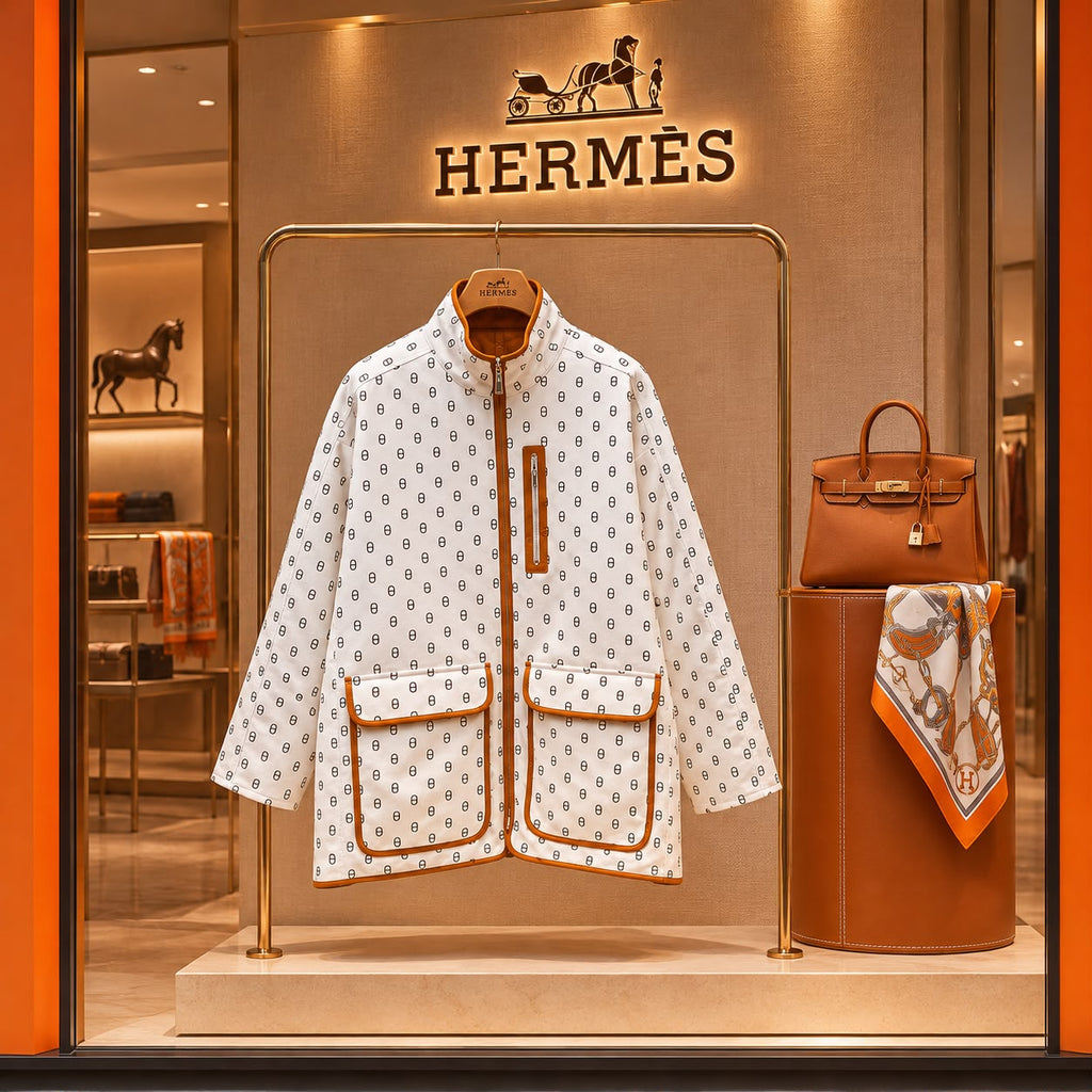 Hermès "Chaîne d'Ancre" Printed H Canvas Cropped Jacket