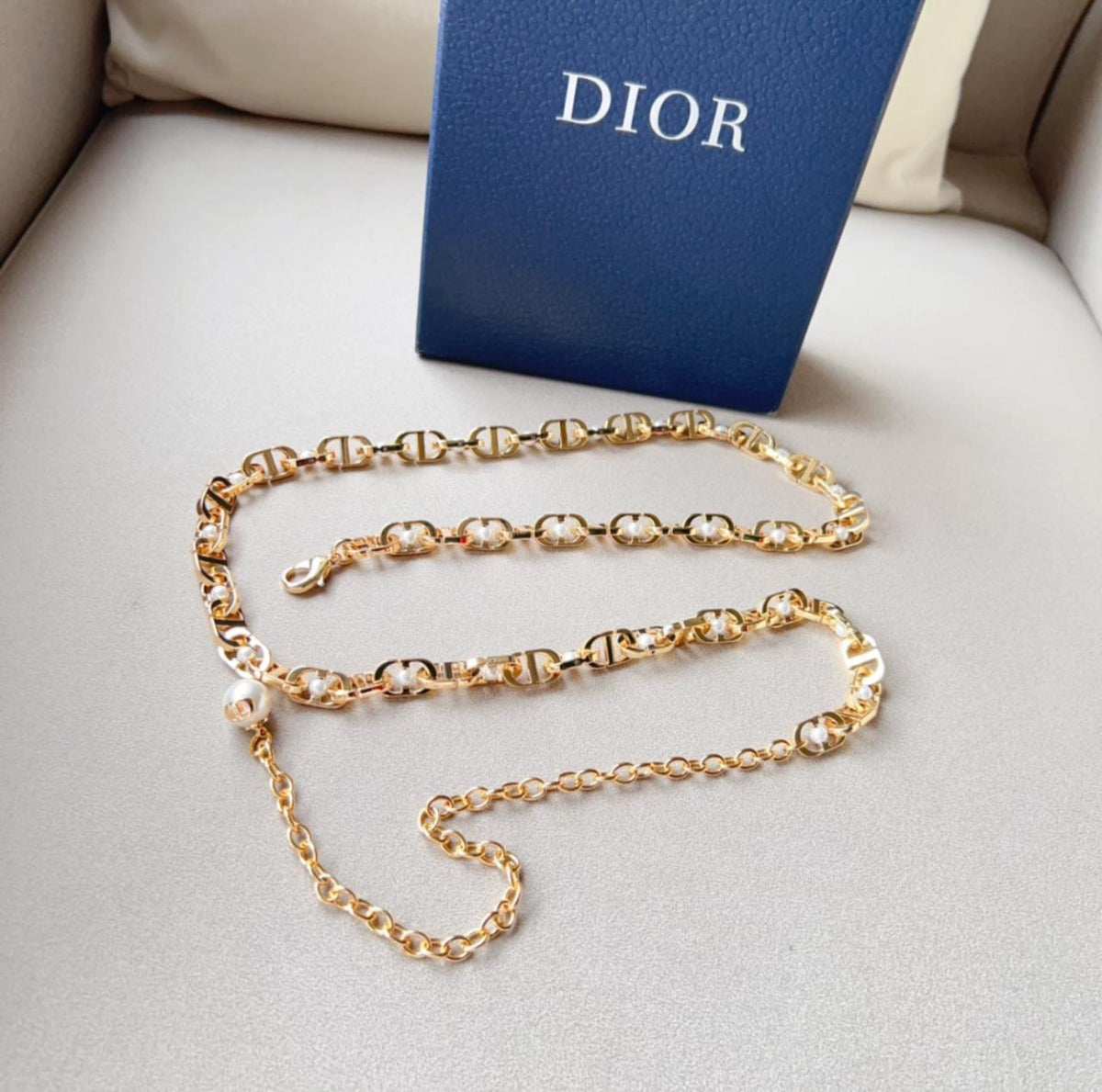 Dior CD Pearl Chain Belt