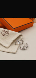 Hermès Chaîne d’Ancre-Inspired Silver-Tone Hoop Earrings