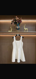 SANDRO Sleeveless Pointelle Openwork Knit Flared Mini Dress