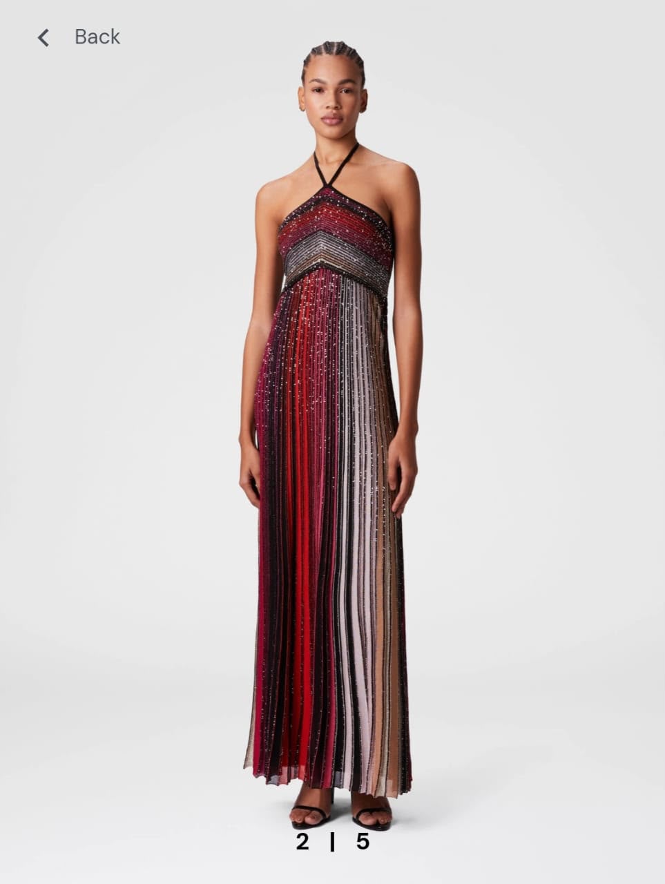 Missoni — Chevron Sequin Embellished Halter Maxi Dress