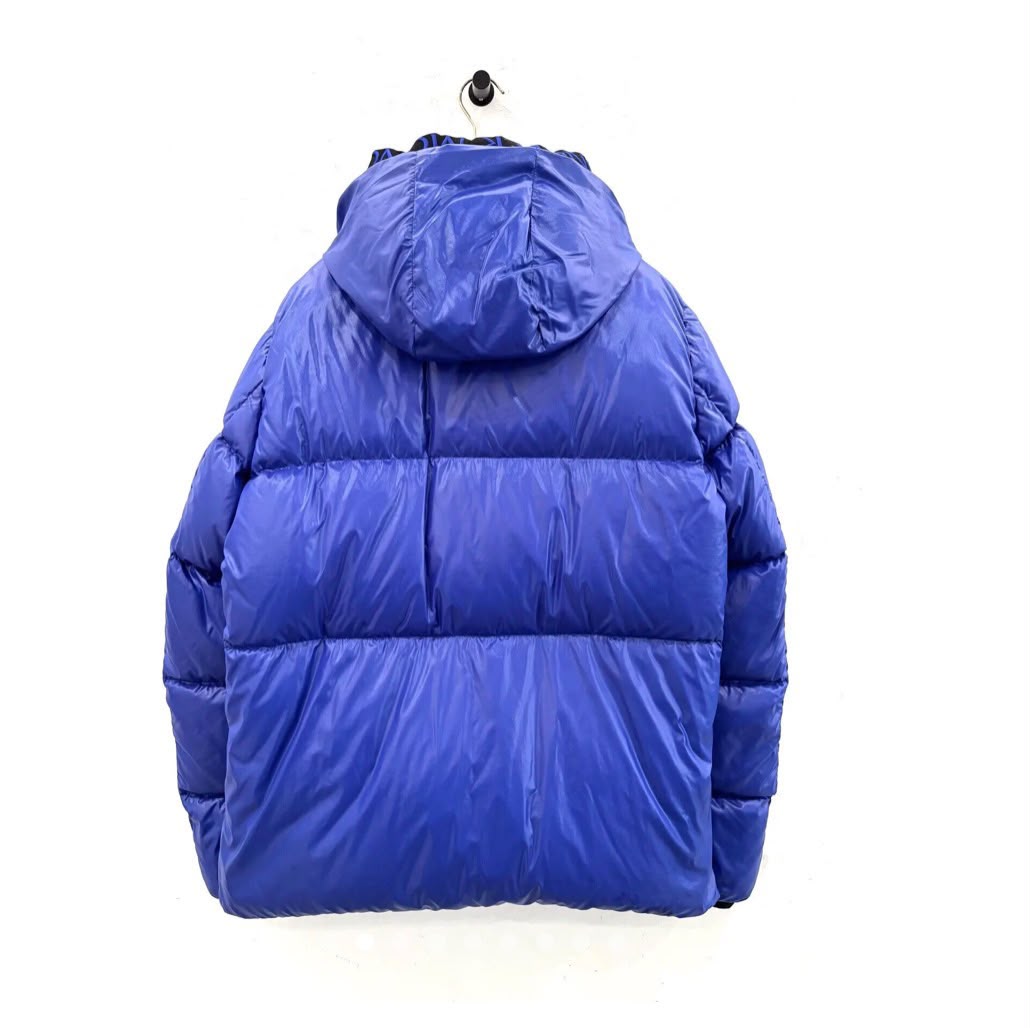 (Moncler Royal Blue Hooded Puffer Jacket)