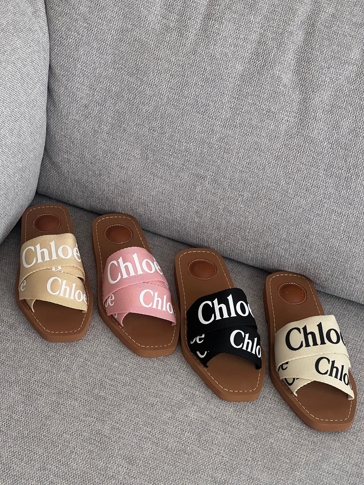 Chloé Woody Cross Strap Flat Slide Sandals