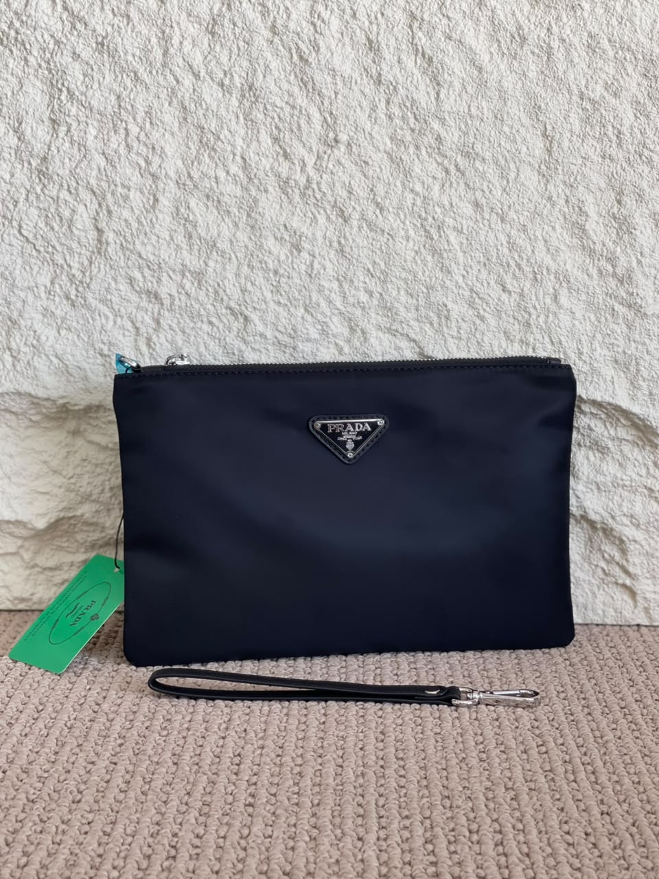 Prada front zip Wrist Clutch