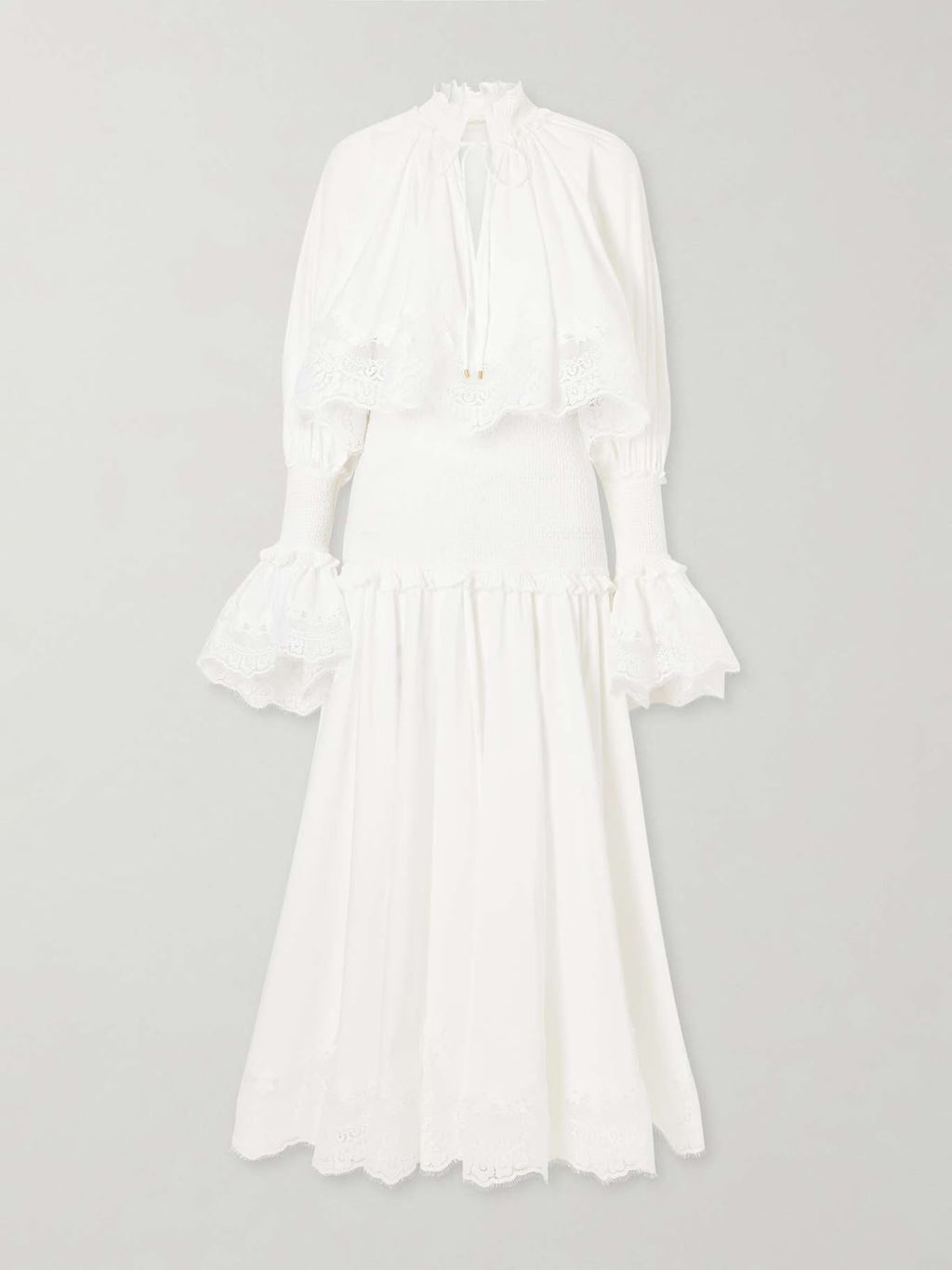 Zimmermann Valiant Lace Caped Midi/Maxi Dress
