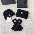 MONCLER Scarf Beanie & Gloves Set