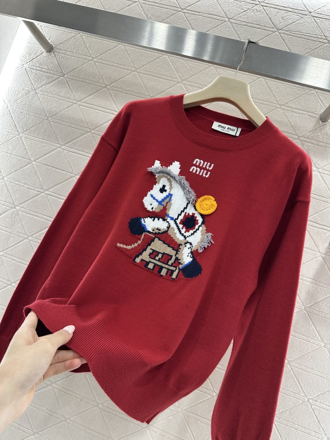 Miu Miu Red Knit Cashmere