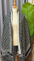 Dior Outline Monogram Fringed Shawl