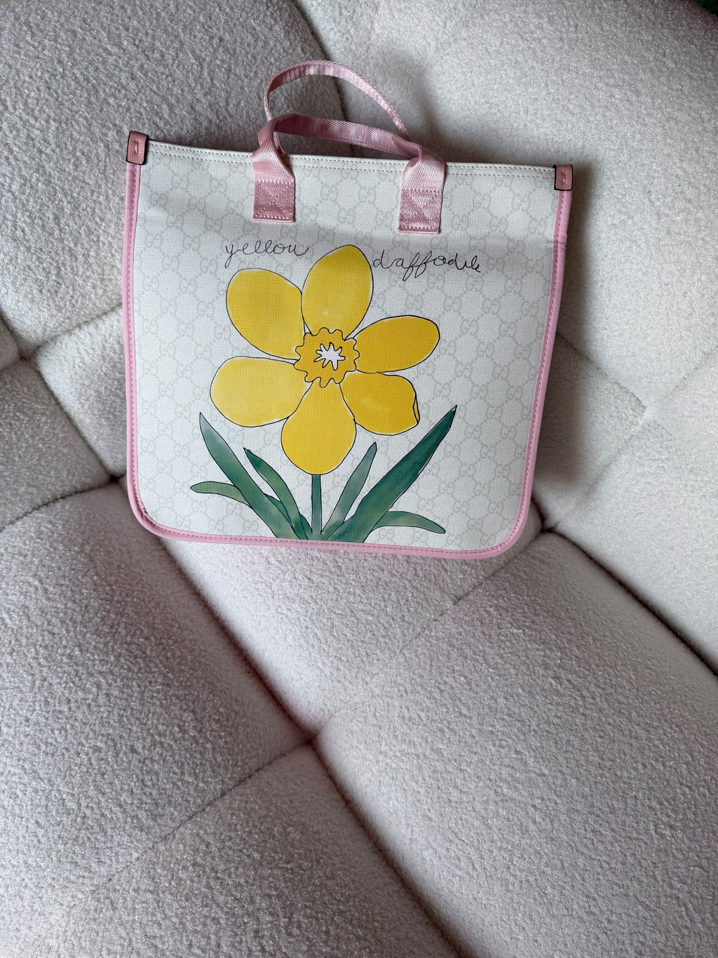Gucci Kids Daffodil and Cat Tote