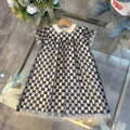 Gucci Kids Navy GG Tulle Collar Dress
