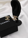 CHANEL – CC Crystal Stud Earrings