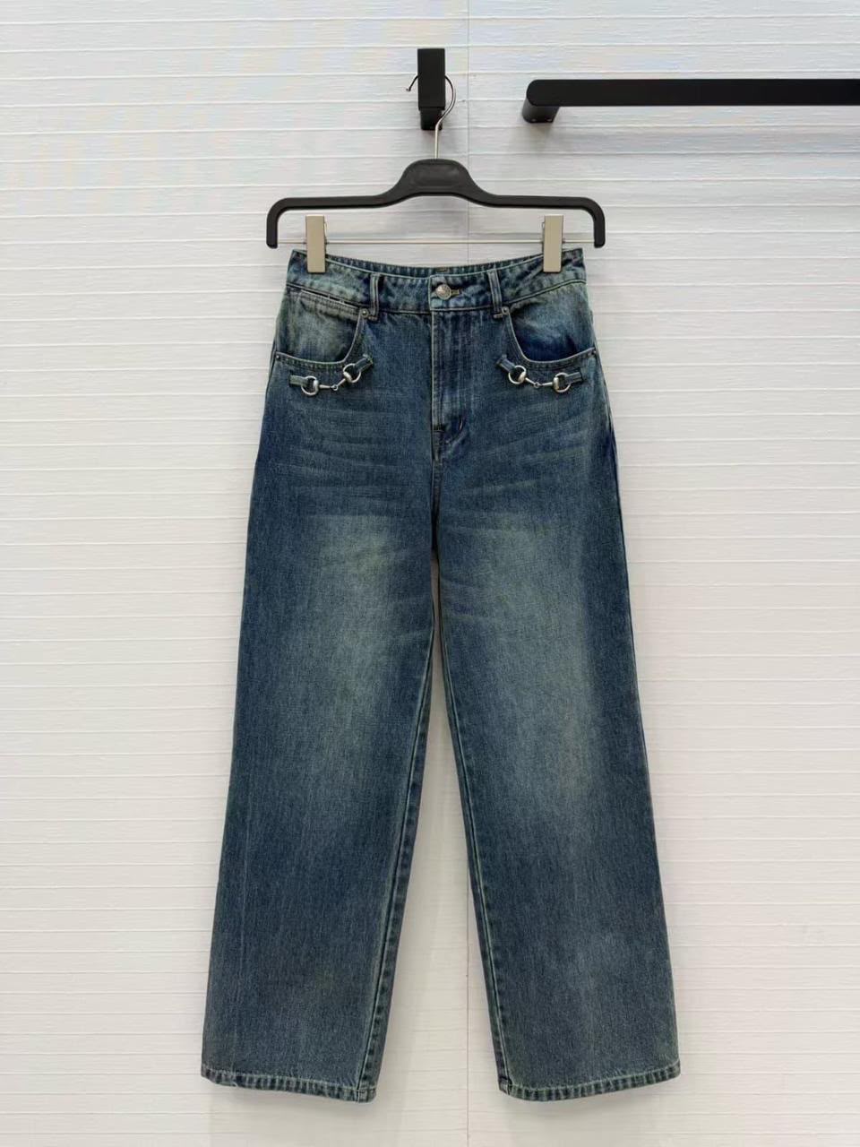 Gucci Horsebit Detail Denim Jeans