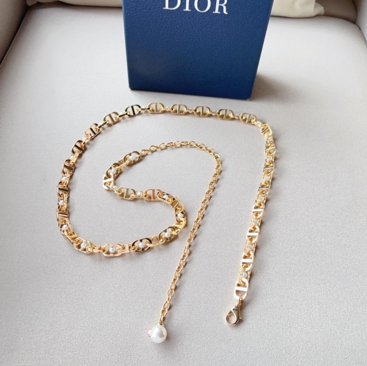 Dior CD Pearl Chain Belt