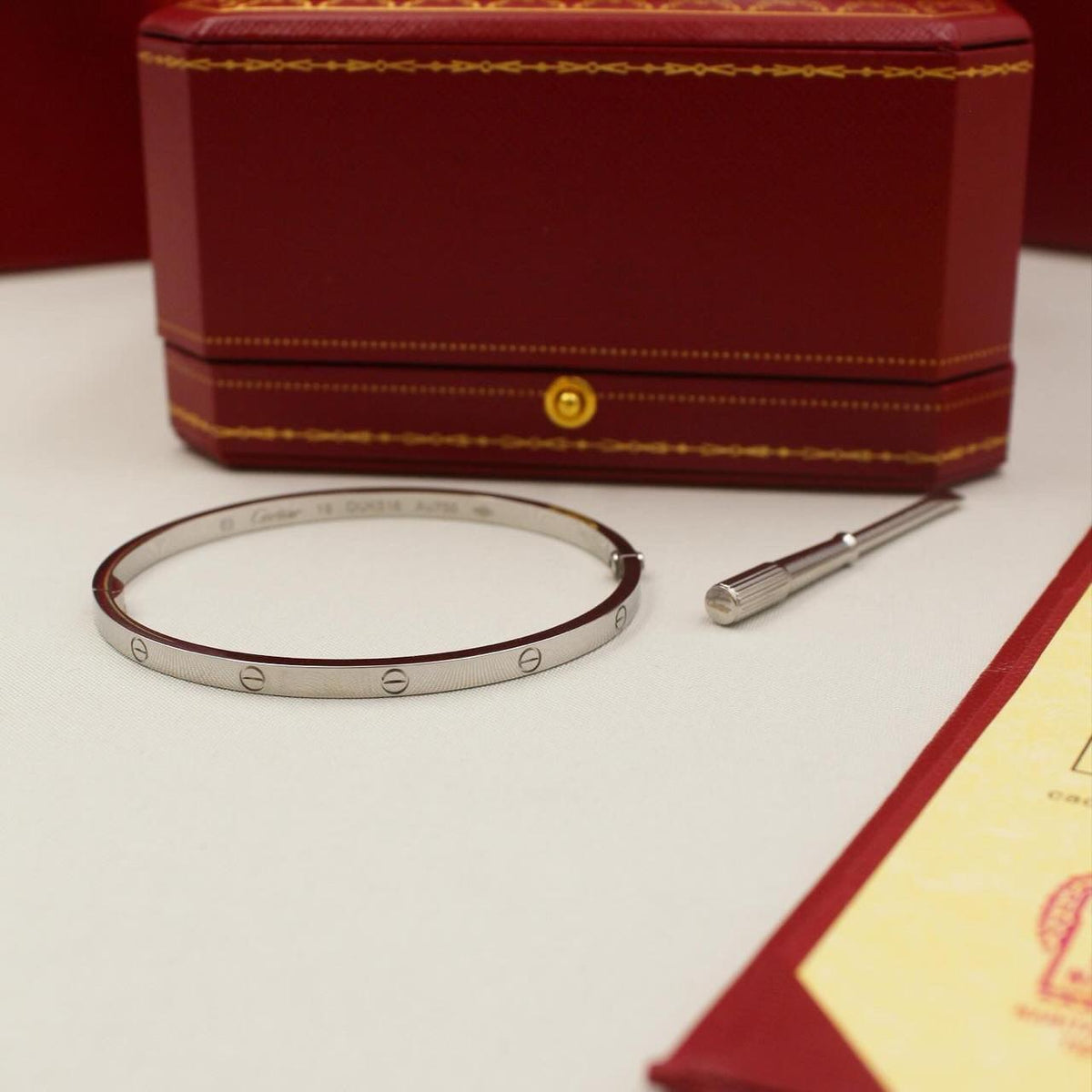 Cartier LOVE Small Model Bracelets with Diamonds in Yellow Gold, Rose Gold and White Gold