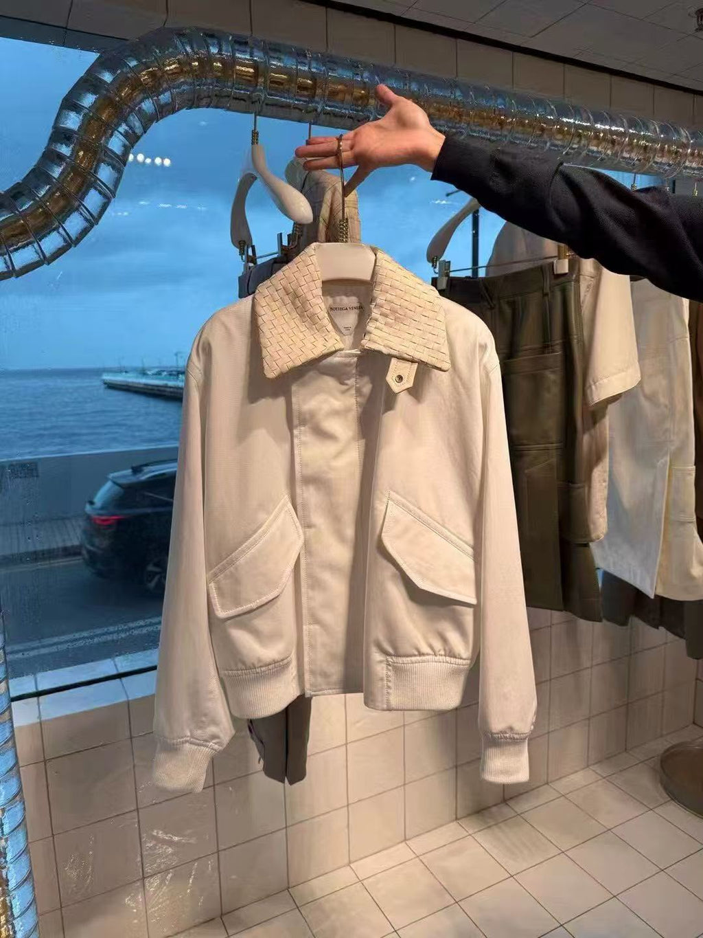 Bottega Veneta White Canvas Jacket