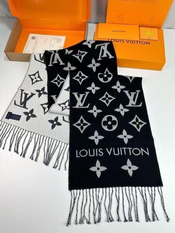 Louis Vuitton Reversible Long Fringe Scarf
