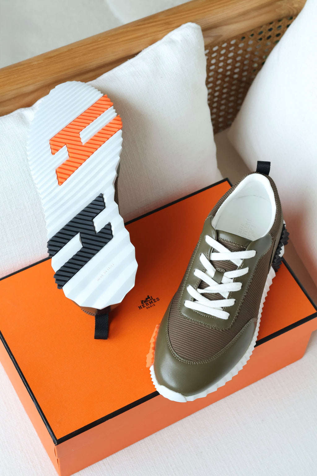 Hermès Bounce Sneaker in Technical Canvas and Calfskin