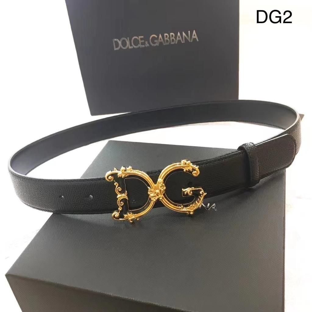 Dolce & Gabbana DG Baroque Logo Leather Belt