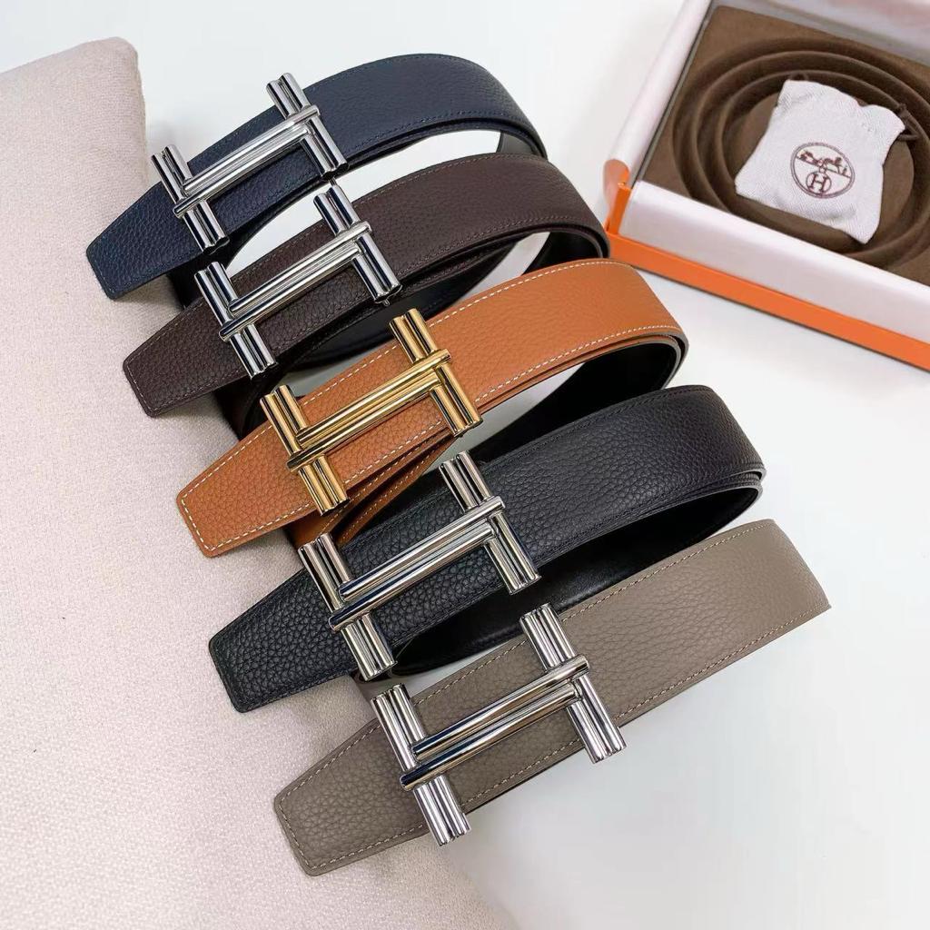 Hermès H au Carré Reversible Leather Belt