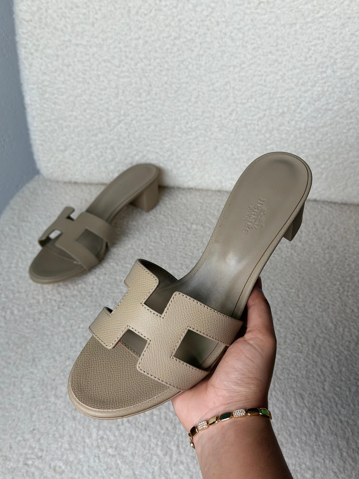 Hermès H-Strap Block Heel Sandals