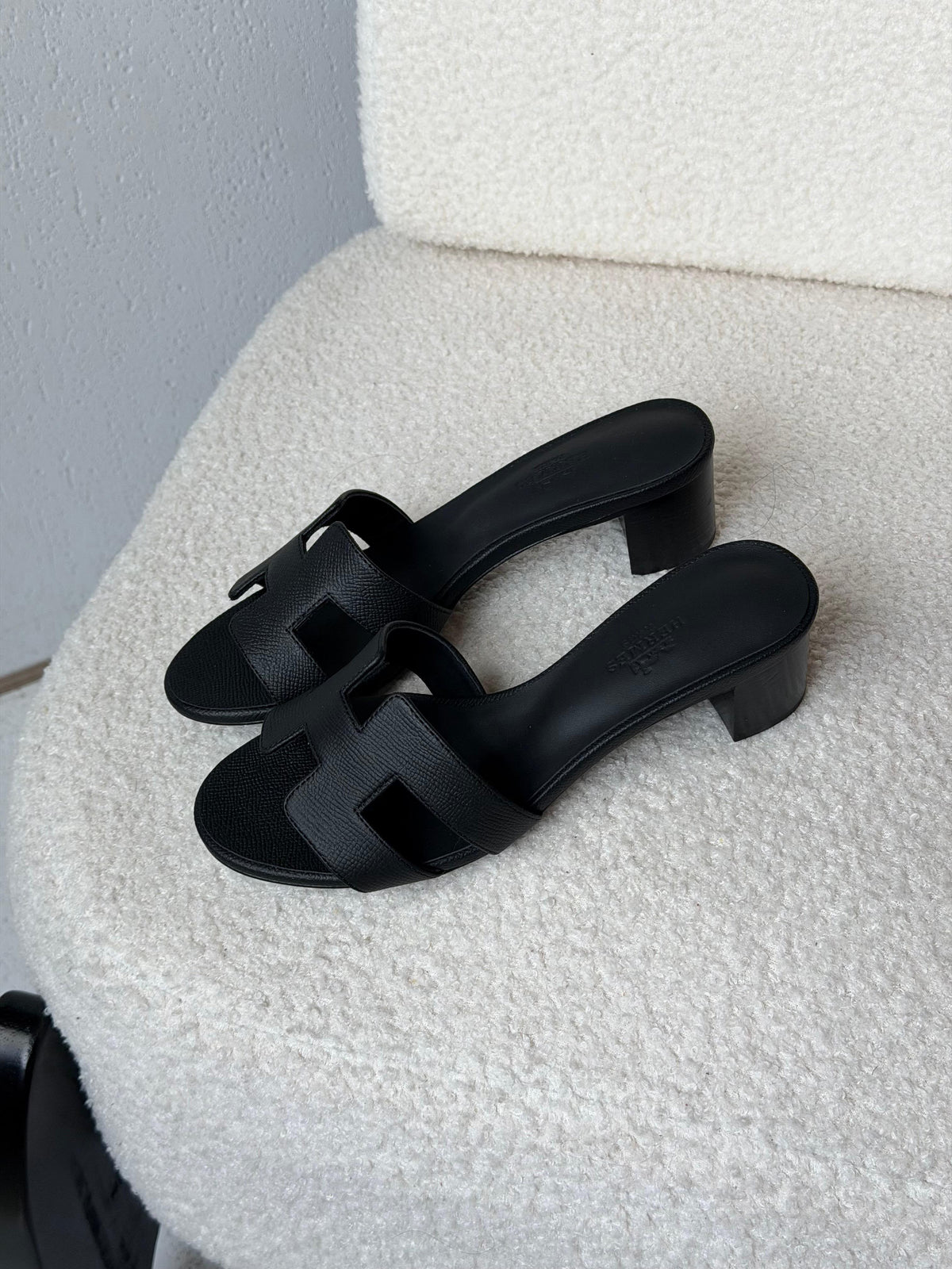 Hermès H-Strap Block Heel Sandals