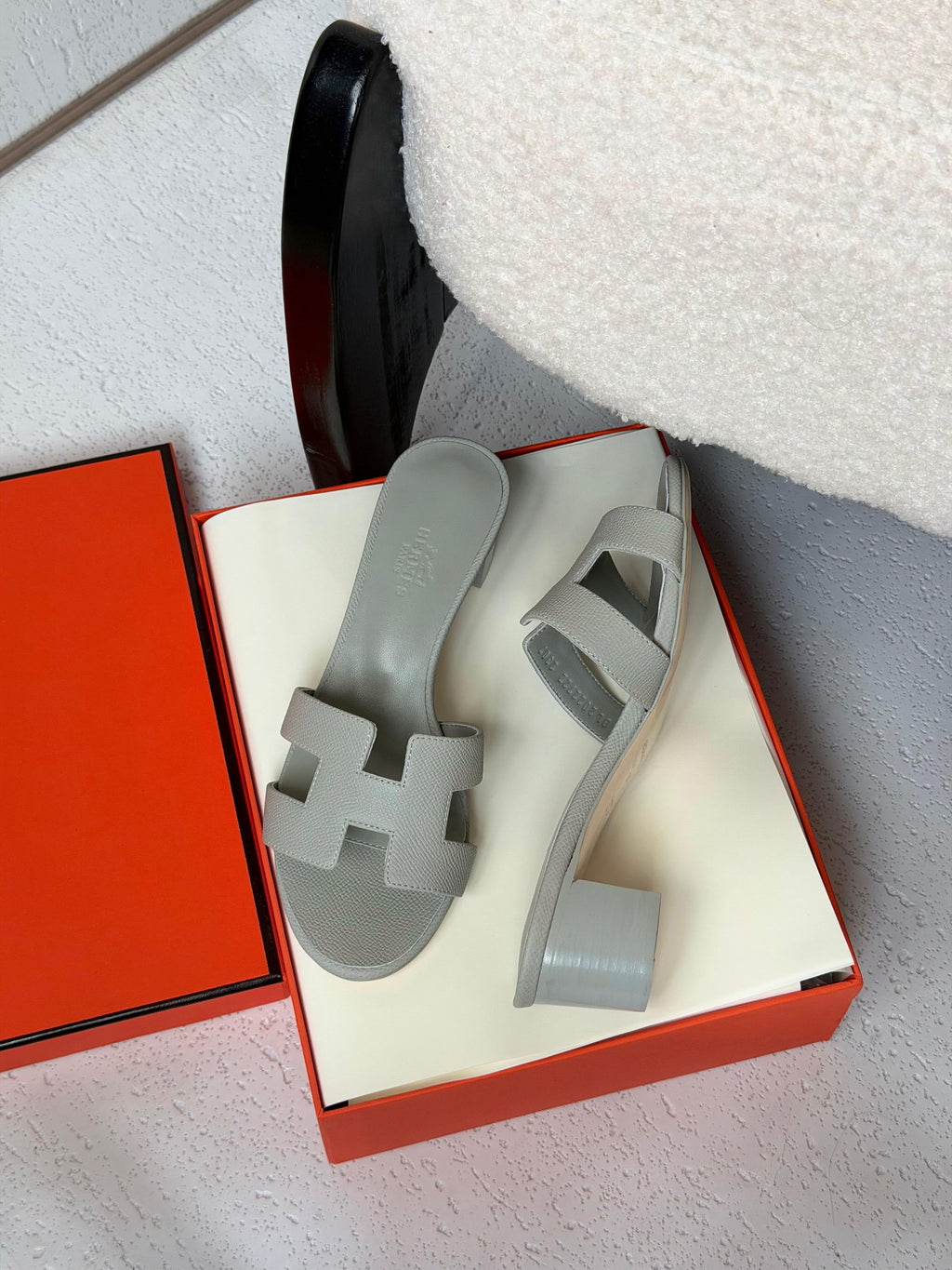 Hermès H-Strap Block Heel Sandals
