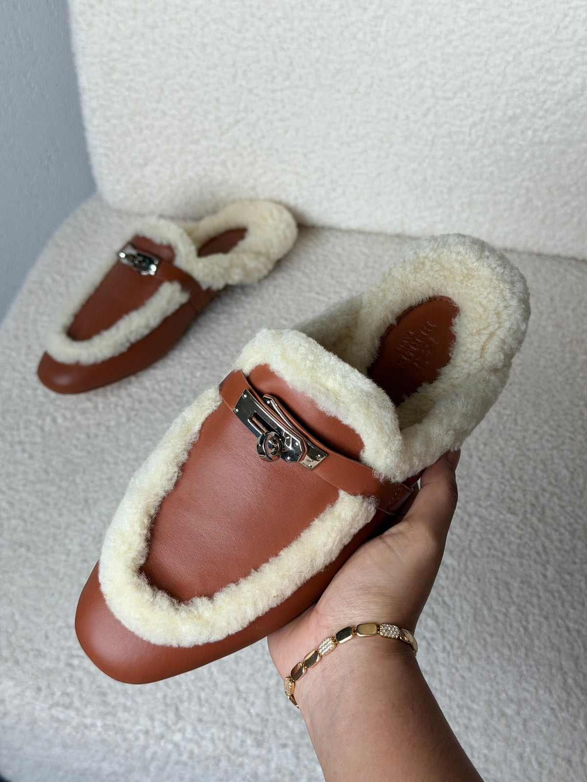 Hermès Lined Buckle Mules
