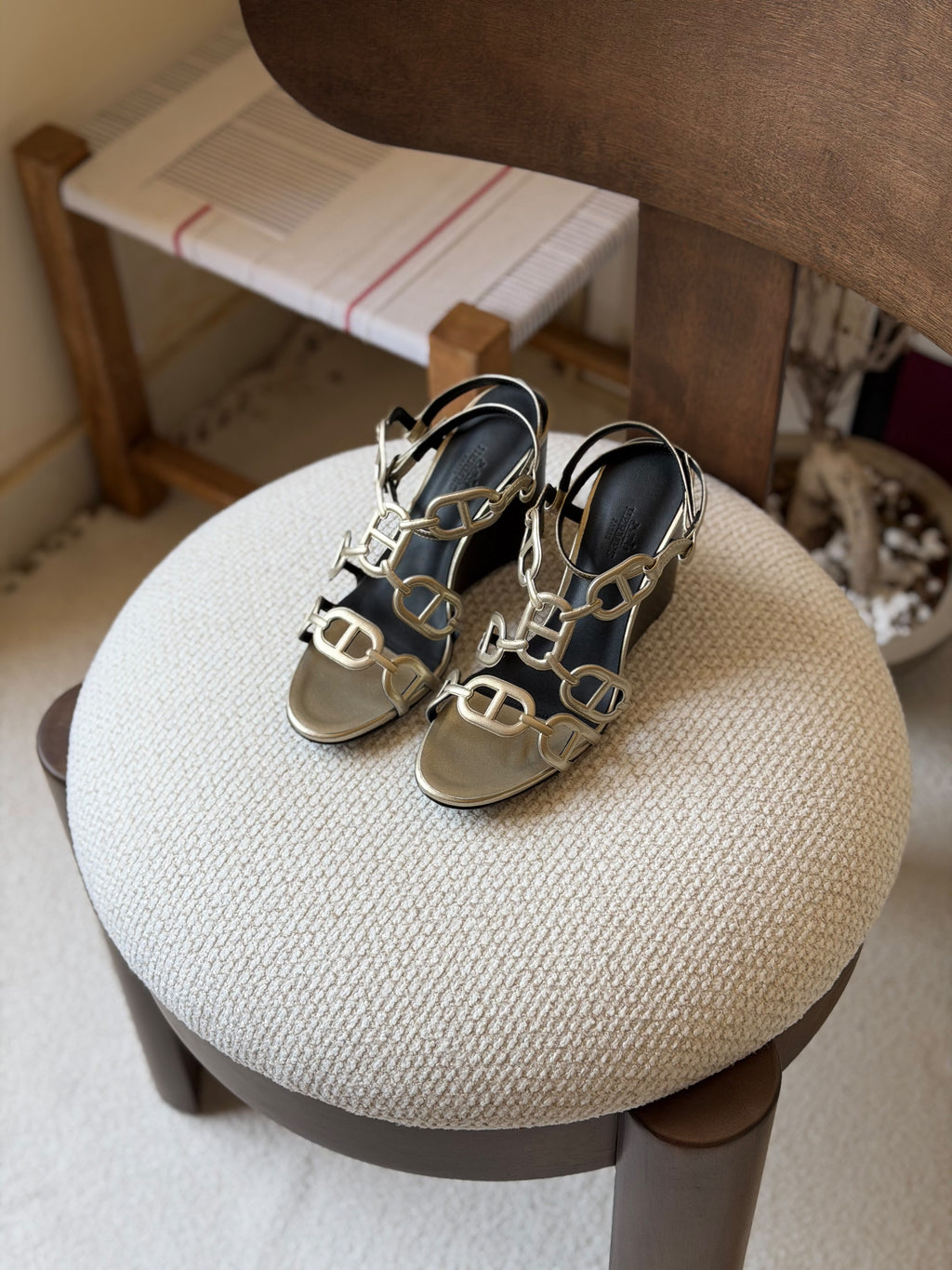 Hermès Link Strap Wedge Sandals