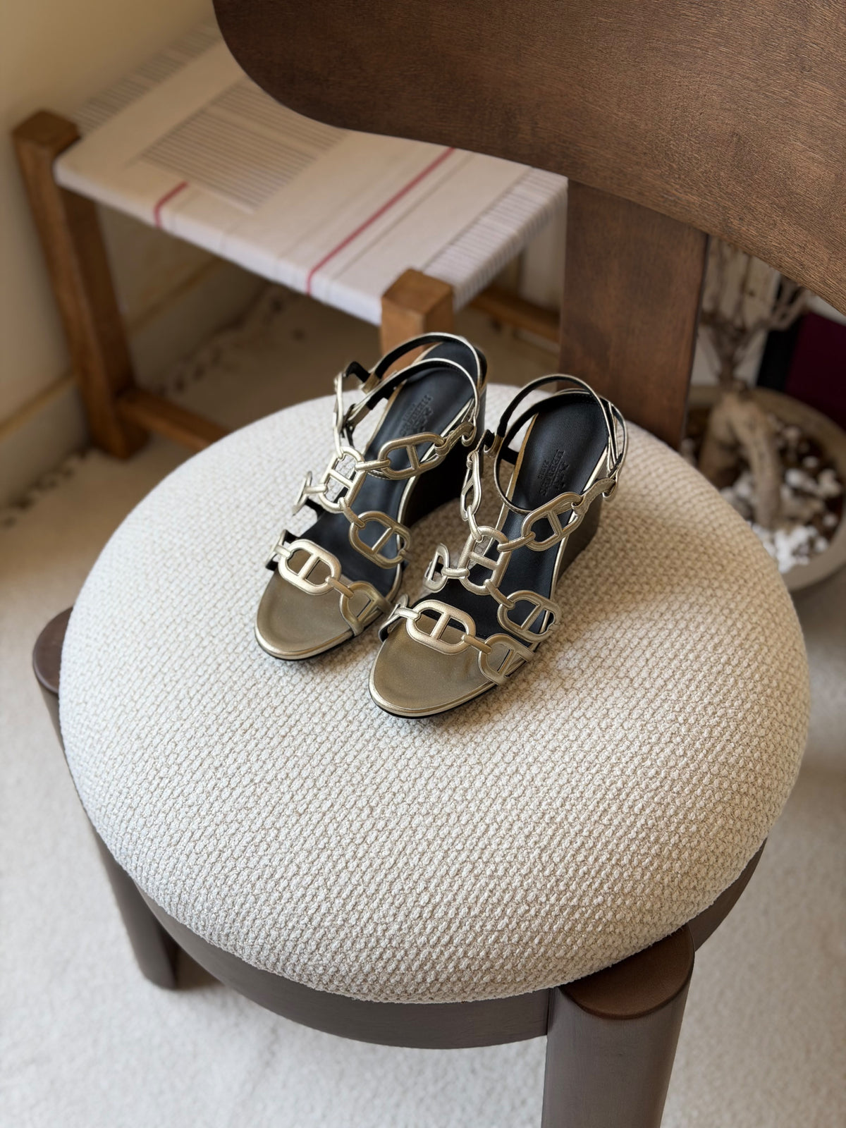 Hermès Link Strap Wedge Sandals