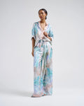 Zimmermann Illuminate Silk Two-Piece Pant Set in Blue Agate