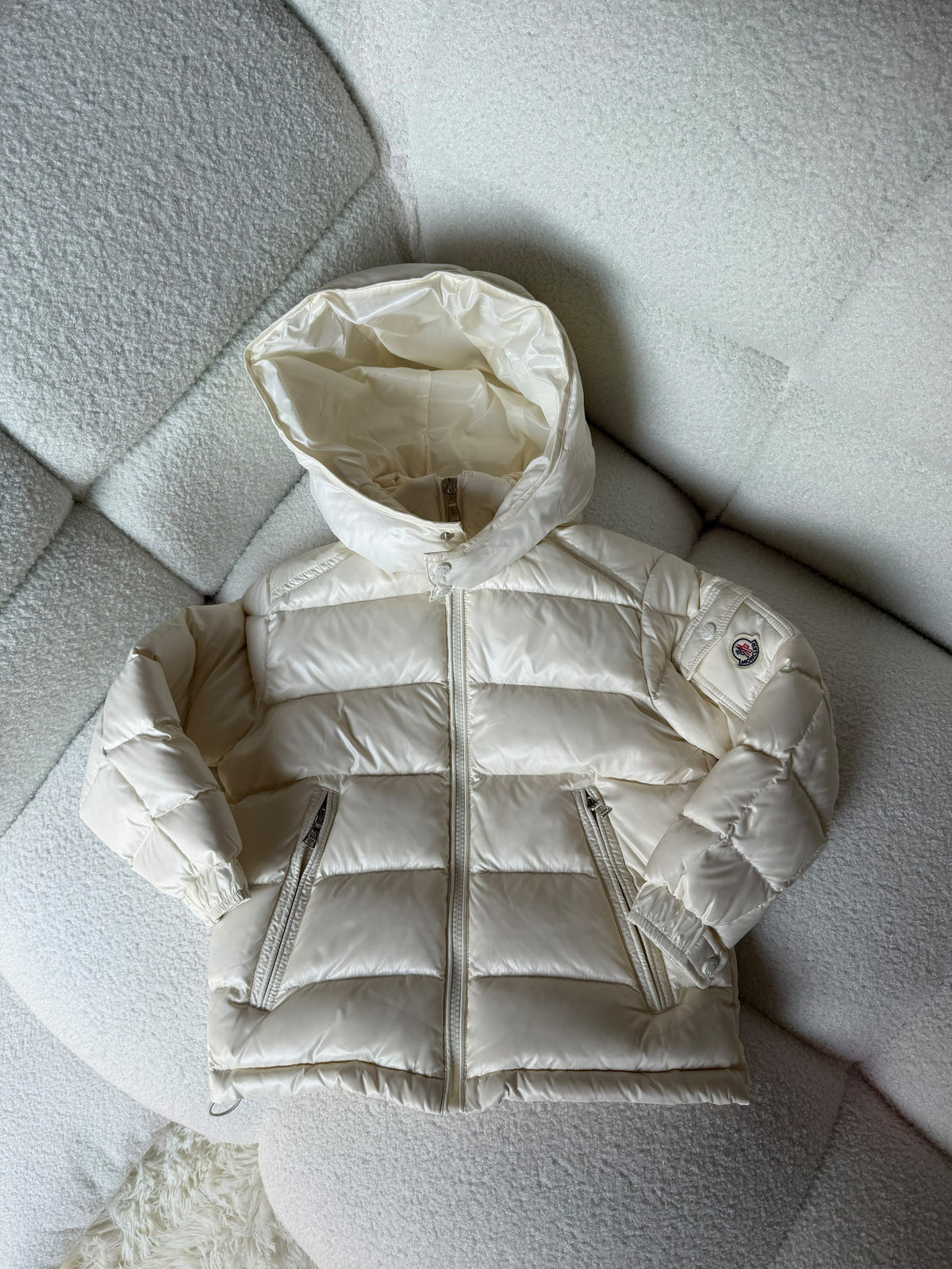 Moncler Kids Sleeve Badge Hooded Puffer