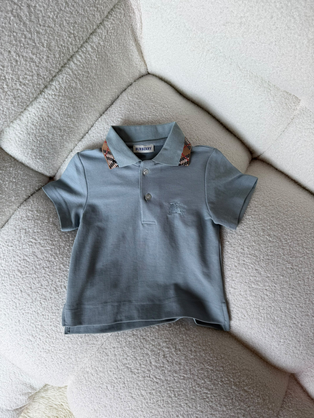 Burberry Kids Check Collar Polo Shirt