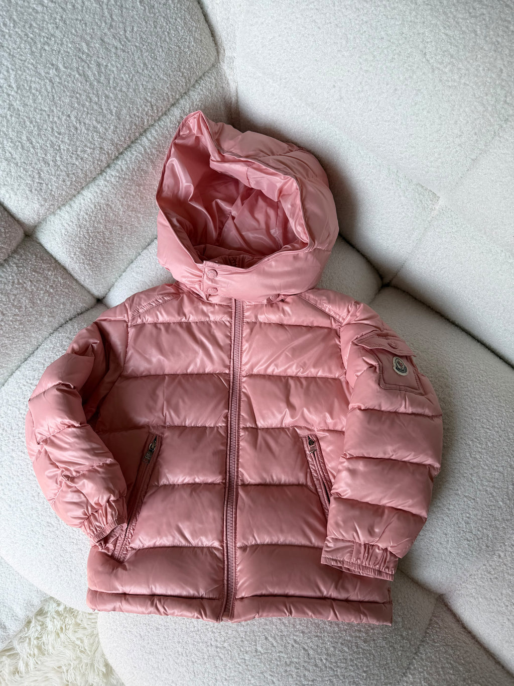 Moncler Kids Sleeve Badge Hooded Puffer