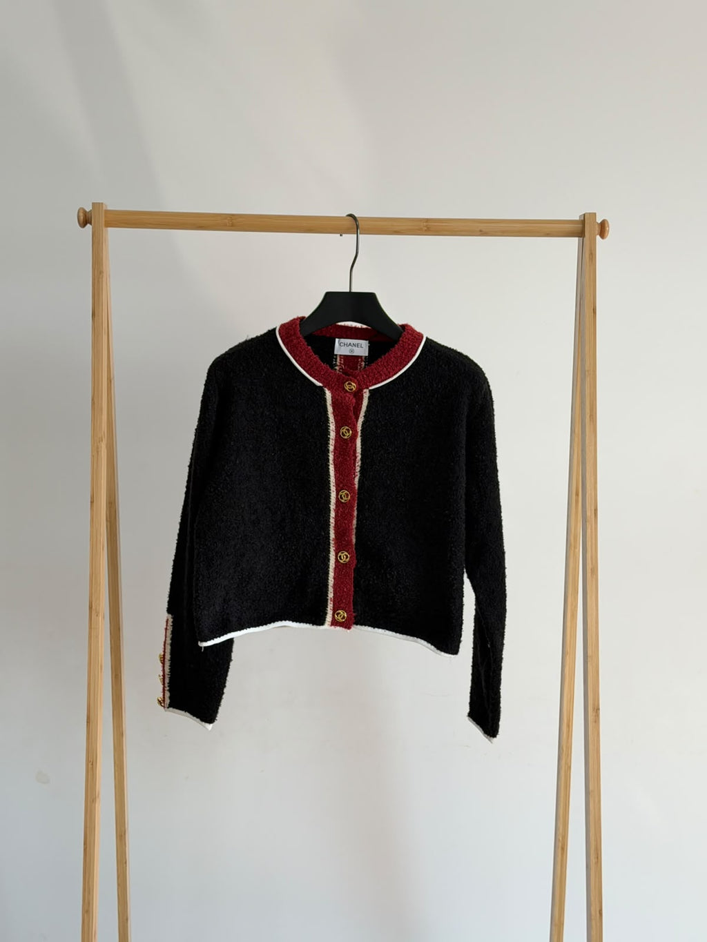 Chanel Contrast Trim Cropped Cardigan