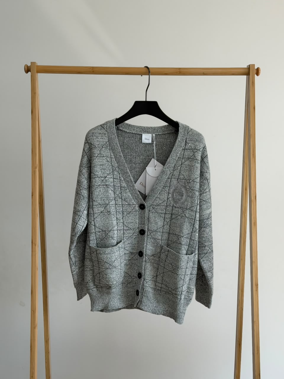 Dior Grey Patterned Cardigan